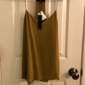Tibi Olive silk tank